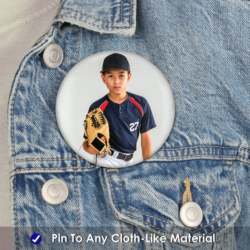 Custom Picture - 3 inch Pinback Photo Buttons - Set of 8