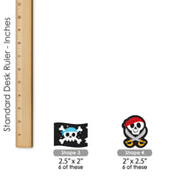 Pirate Ship Adventures - Dessert Cupcake Toppers - Skull Birthday Party Clear Treat Picks - Set of 24