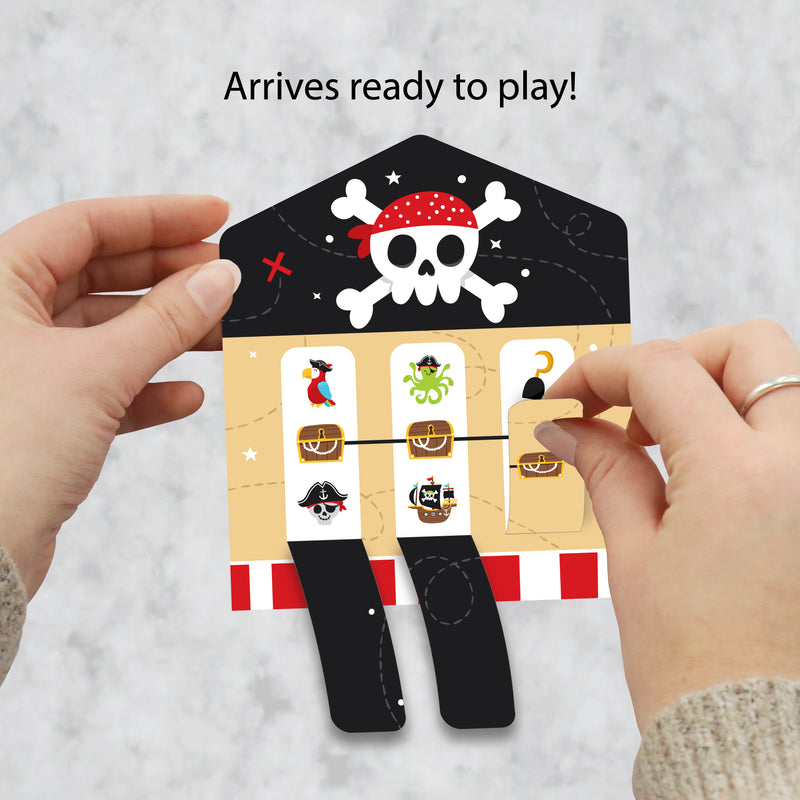 Pirate Ship Adventures - Skull Birthday Party Game Pickle Cards - Pull Tabs 3-in-a-Row - Set of 12