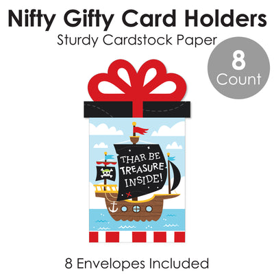 Pirate Ship Adventures - Skull Birthday Party Money and Gift Card Sleeves - Nifty Gifty Card Holders - Set of 8