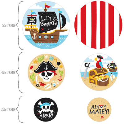 Pirate Ship Adventures - Skull Birthday Party Giant Circle Confetti - Party Decorations - Large Confetti 27 Count