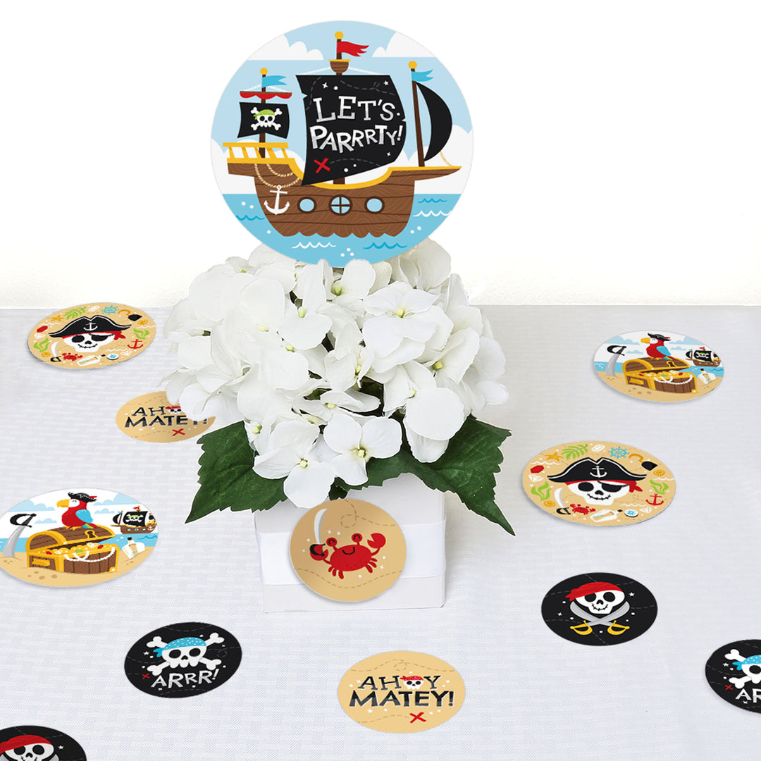 Pirate Ship Adventures - Skull Birthday Party Giant Circle Confetti - Party Decorations - Large Confetti 27 Count