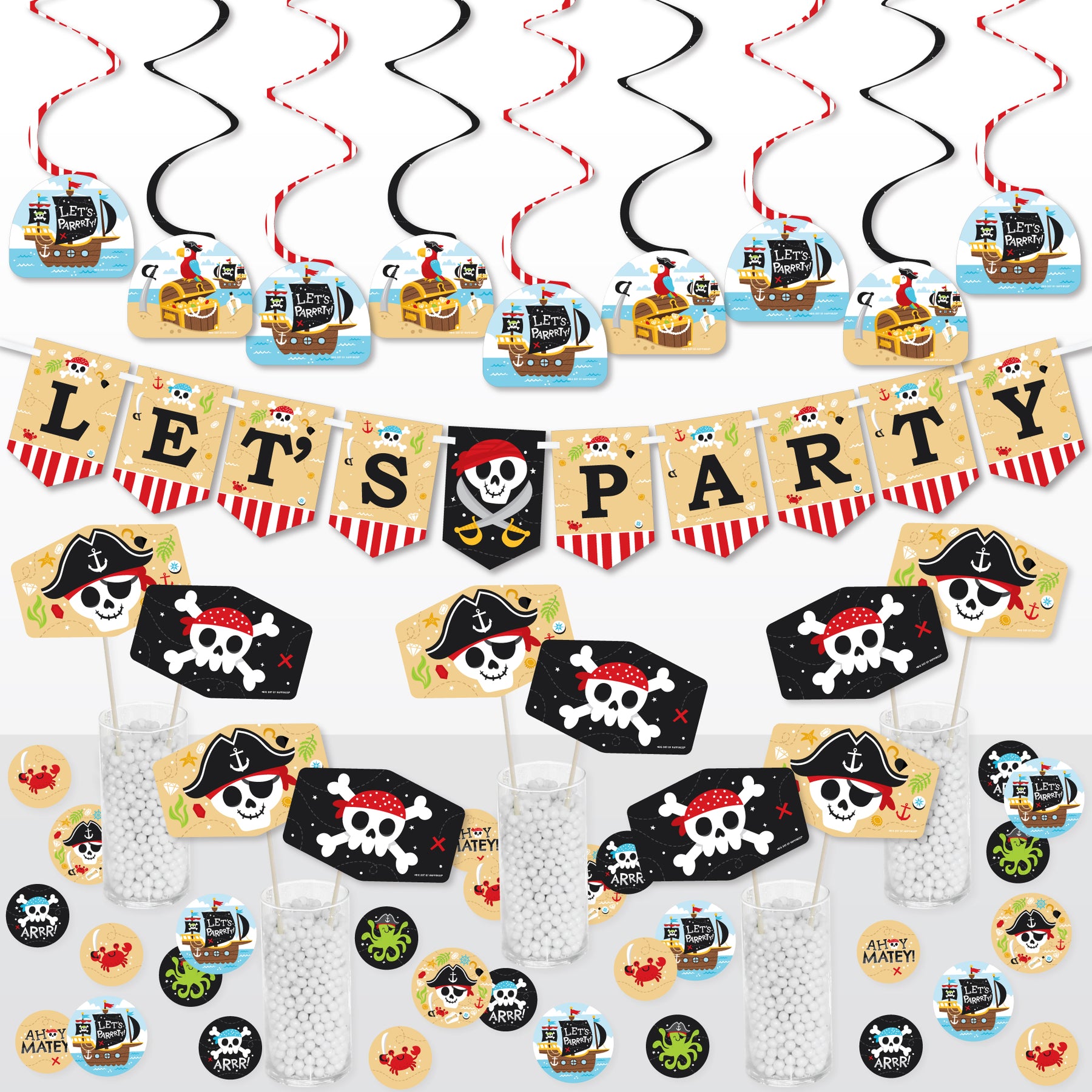 Pirate Ship Adventures - Skull Birthday Party Supplies Decoration