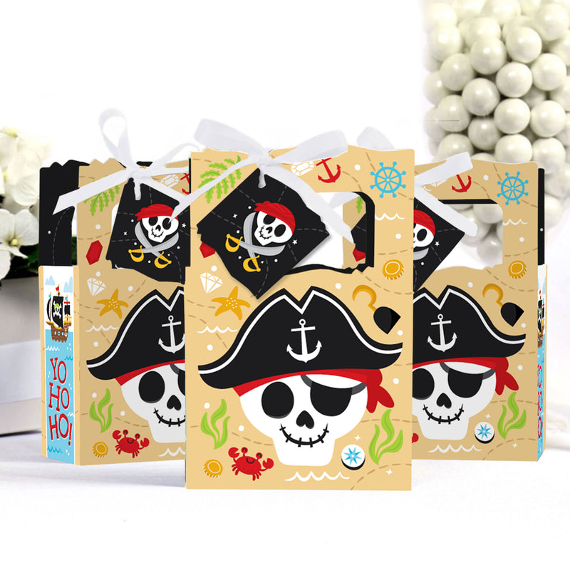 Pirate Ship Adventures - Skull Birthday Party Favor Boxes - Set of 12
