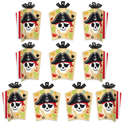Pirate Ship Adventures - Table Decorations - Skull Birthday Party Fold and Flare Centerpieces - 10 Count
