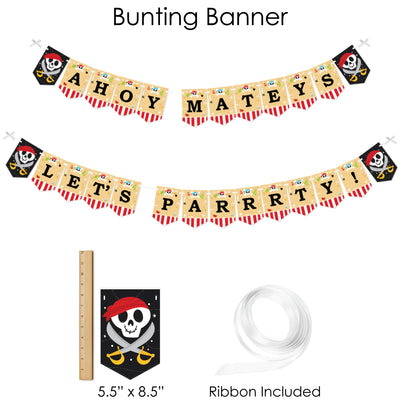 Pirate Ship Adventures - Skull Birthday Party Supplies - Banner Decoration Kit - Fundle Bundle
