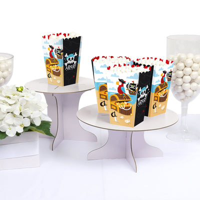 Pirate Ship Adventures - Skull Birthday Party Favor Popcorn Treat Boxes - Set of 12