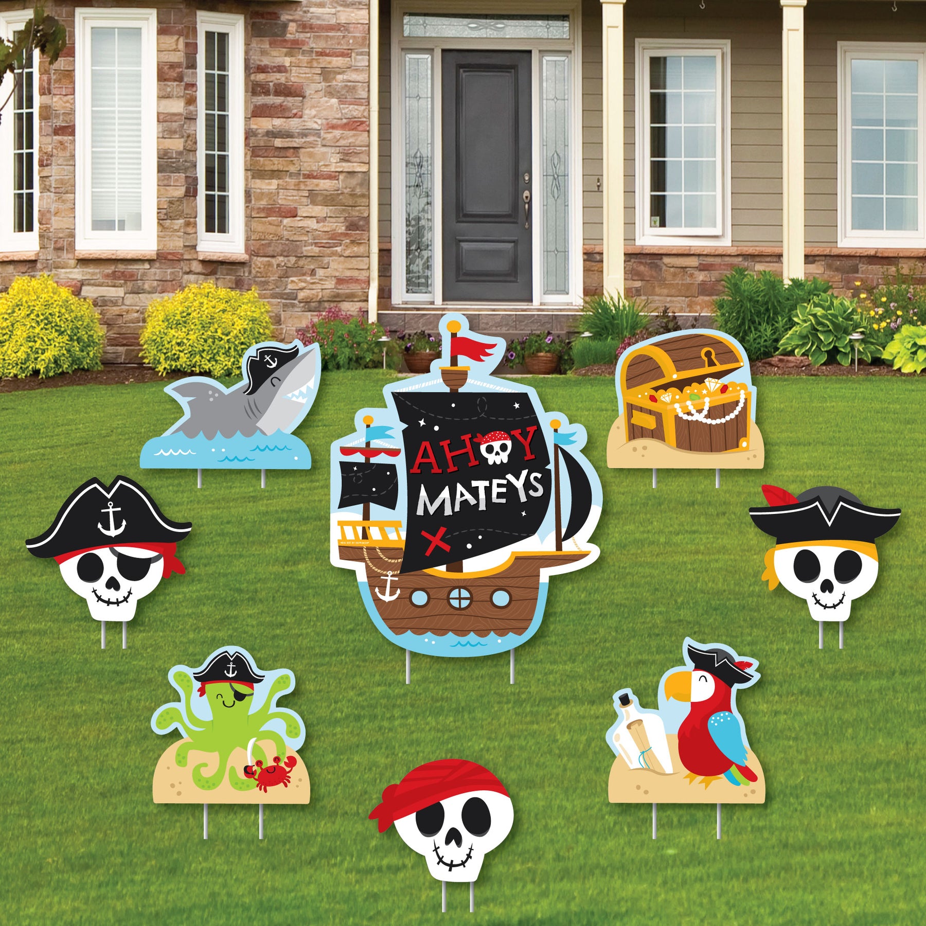 Pirate Ship Adventures - Yard Sign and Outdoor Lawn Decorations