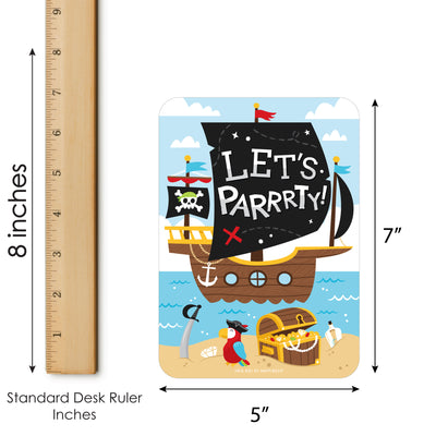 Pirate Ship Adventures - Picture Bingo Cards and Markers - Skull Birthday Party Bingo Game - Set of 18