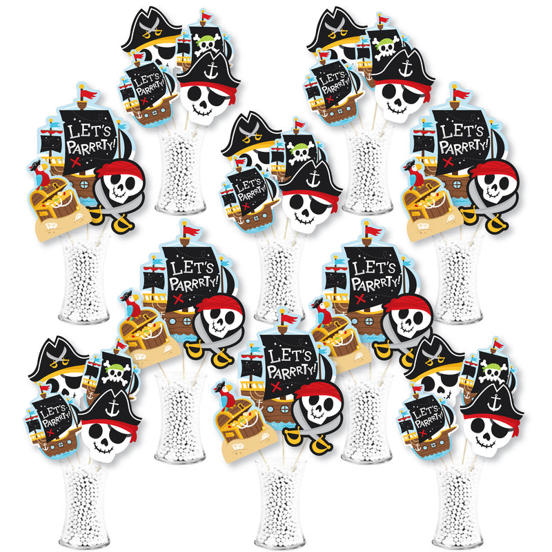 Pirate Ship Adventures - Skull Birthday Party Centerpiece Sticks - Showstopper Table Toppers - 35 Pieces