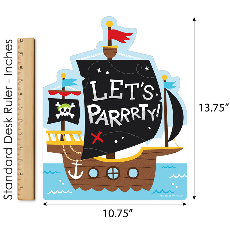 Pirate Ship Adventures - Outdoor Lawn Sign - Skull Birthday Party Yard Sign - 1 Piece