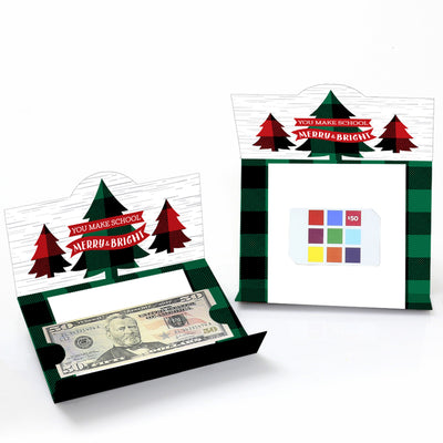 Plaid Teacher Appreciation - Holiday and Christmas Gifts Money And Gift Card Holders - Set of 8