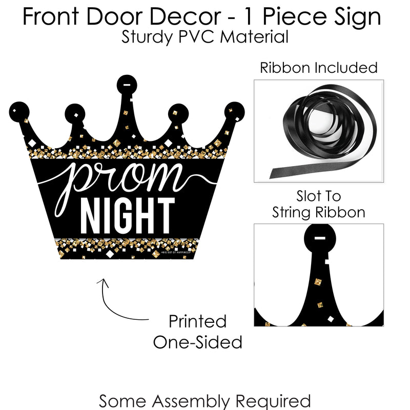 Prom - Hanging Porch Prom Night Party Outdoor Decorations - Front Door Decor - 1 Piece Sign