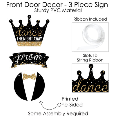 Prom - Hanging Porch Prom Night Party Outdoor Decorations - Front Door Decor - 3 Piece Sign