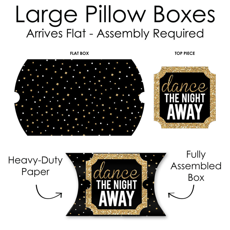 Prom - Favor Gift Boxes - Prom Night Party Large Pillow Boxes - Set of 12