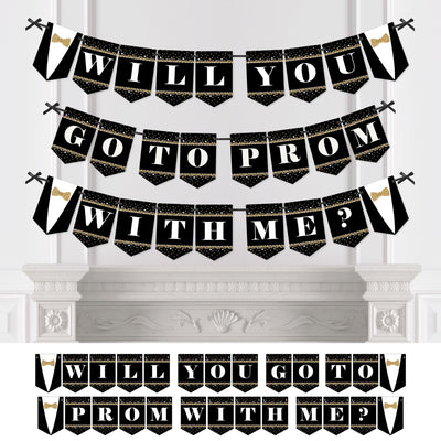 Promposal - Prom Proposal Bunting Banner - Party Decorations - Will You Go To Prom With Me?