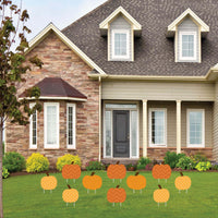 Pumpkin Patch - Pumpkin Lawn Decorations - Outdoor Fall, Halloween or Thanksgiving Yard Decorations - 10 Piece