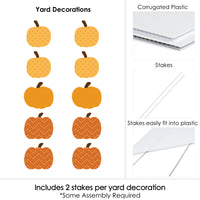 Pumpkin Patch - Pumpkin Lawn Decorations - Outdoor Fall, Halloween or Thanksgiving Yard Decorations - 10 Piece
