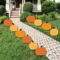 Pumpkin Patch - Pumpkin Lawn Decorations - Outdoor Fall, Halloween or Thanksgiving Yard Decorations - 10 Piece