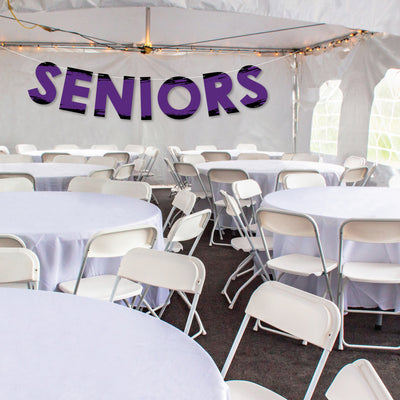 Purple Senior Night - High School Sports and Graduation Party Decorations - Seniors - Outdoor Letter Banner