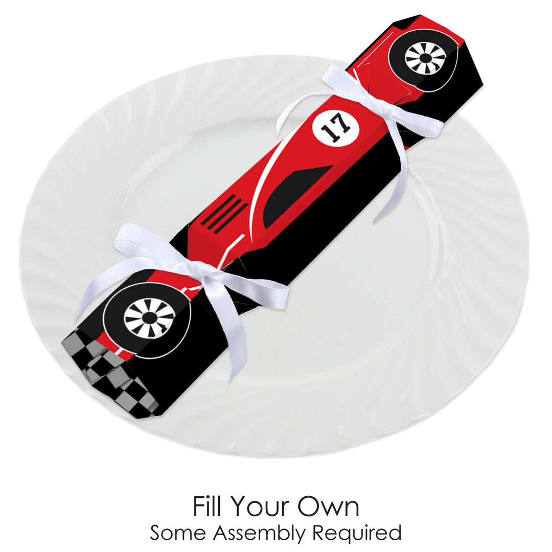 Let’s Go Racing - Racecar - No Snap Race Car Birthday Party or Baby Shower Party Table Favors - DIY Cracker Boxes - Set of 12