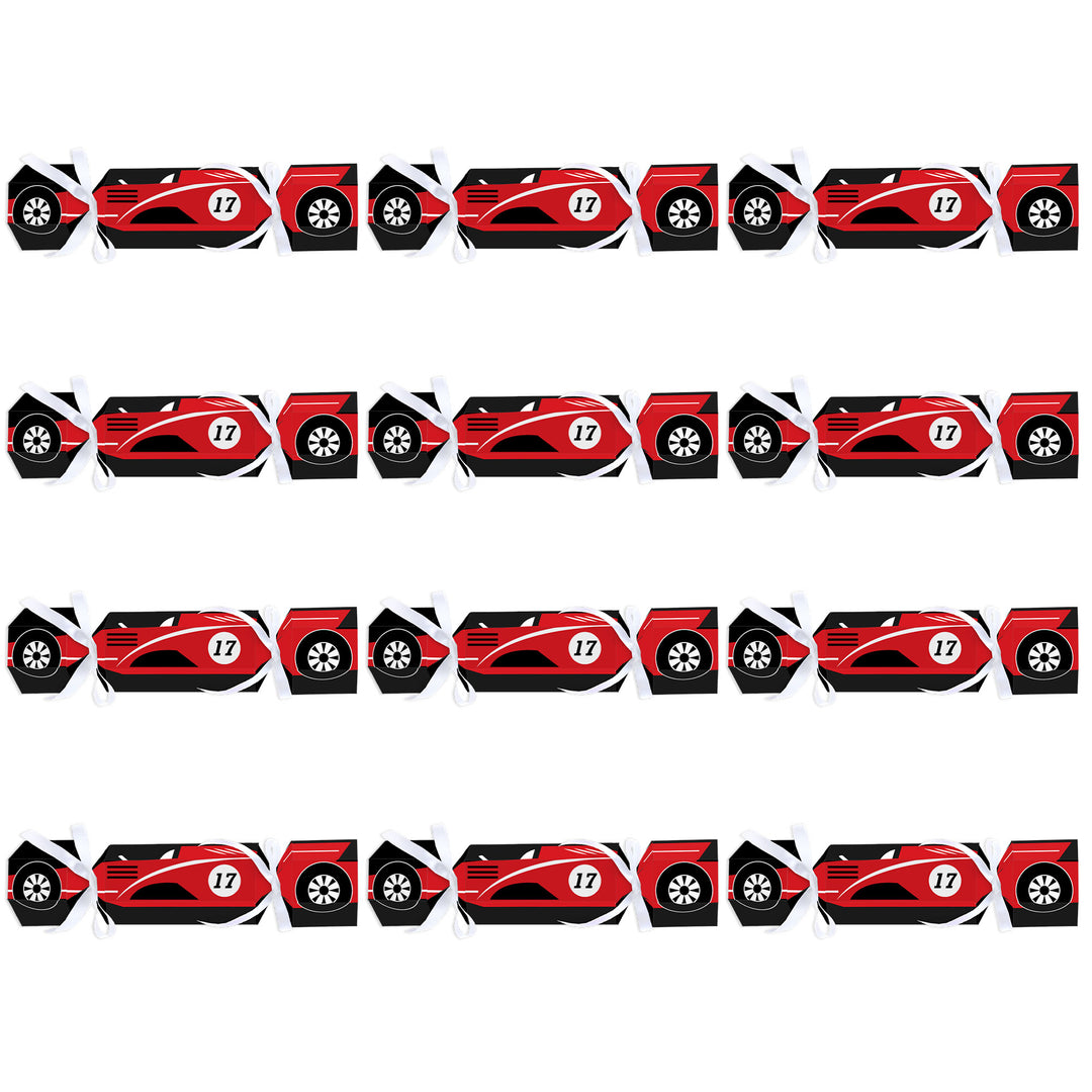 Let’s Go Racing - Racecar - No Snap Race Car Birthday Party or Baby Shower Party Table Favors - DIY Cracker Boxes - Set of 12