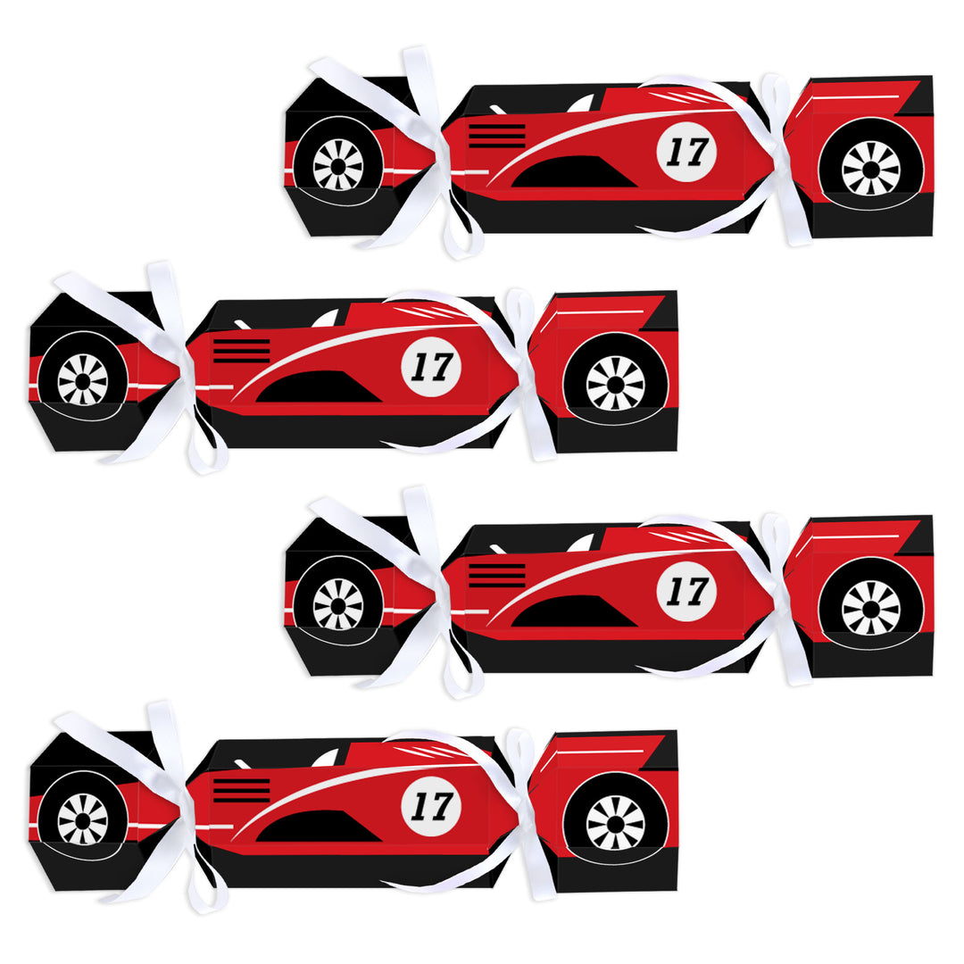 Let’s Go Racing - Racecar - No Snap Race Car Birthday Party or Baby Shower Party Table Favors - DIY Cracker Boxes - Set of 12