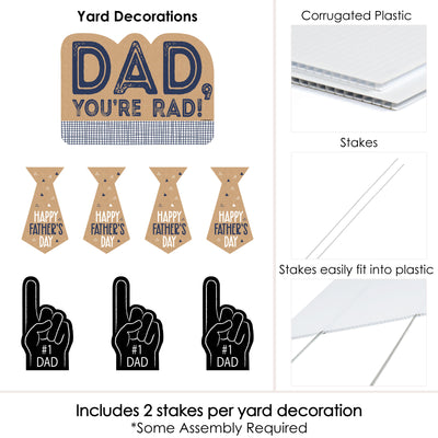 My Dad is Rad - Yard Sign & Outdoor Lawn Decorations - Father's Day Party Yard Signs - Set of 8