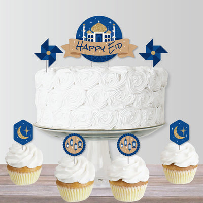 Ramadan - Eid Mubarak Cake Decorating Kit - Happy Eid Cake Topper Set - 11 Pieces
