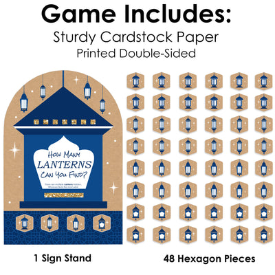 Ramadan - Eid Mubarak Party Scavenger Hunt - 1 Stand and 48 Game Pieces - Hide and Find Game