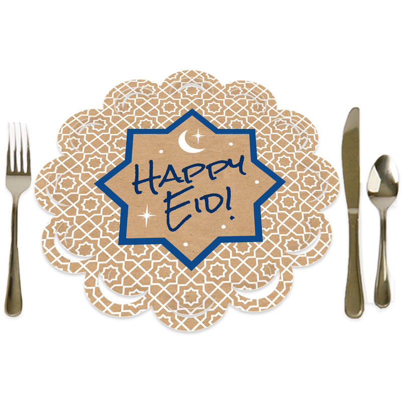 Ramadan - Eid Mubarak Party Round Table Decorations - Paper Chargers - Place Setting For 12