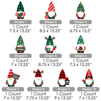Red and Green Holiday Gnomes - Lawn Decorations - Outdoor Christmas Party Yard Decorations - 10 Piece