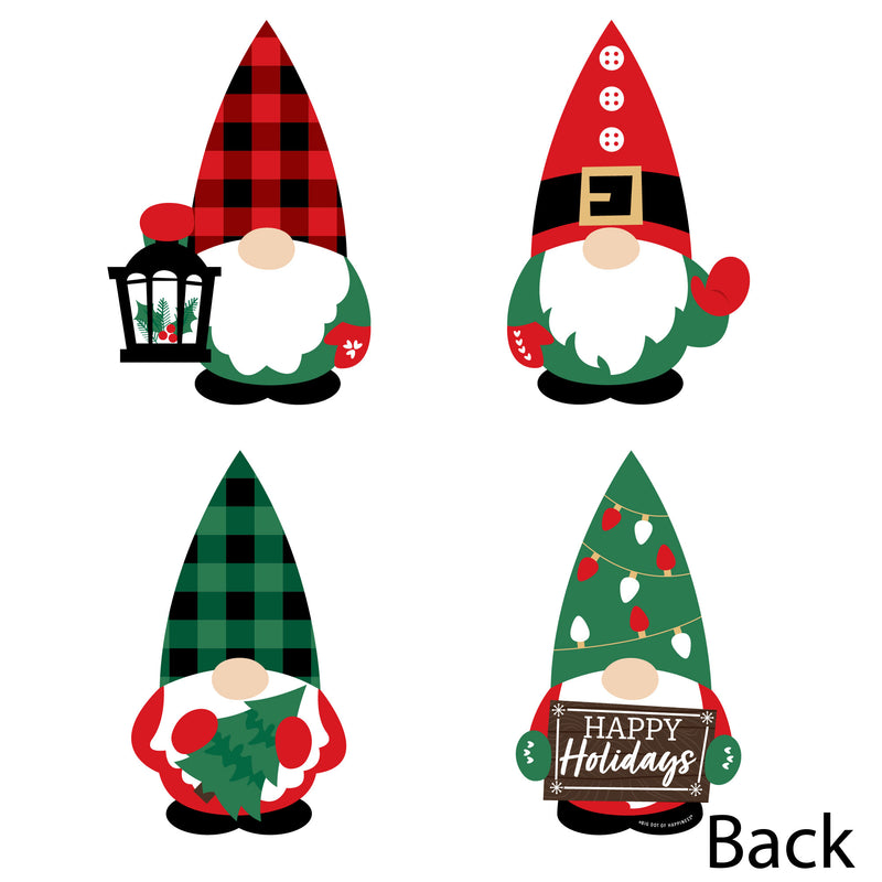 Red and Green Holiday Gnomes - Decorations DIY Christmas Party Essentials - Set of 20