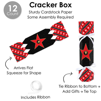 Red Carpet Hollywood - No Snap Movie Night Party Table Favors - DIY Cracker Boxes - Set of 12