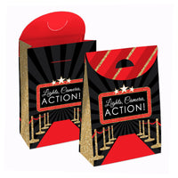 Red Carpet - Movie Night Gift Favor Bags - Party Goodie Boxes - Set of 12
