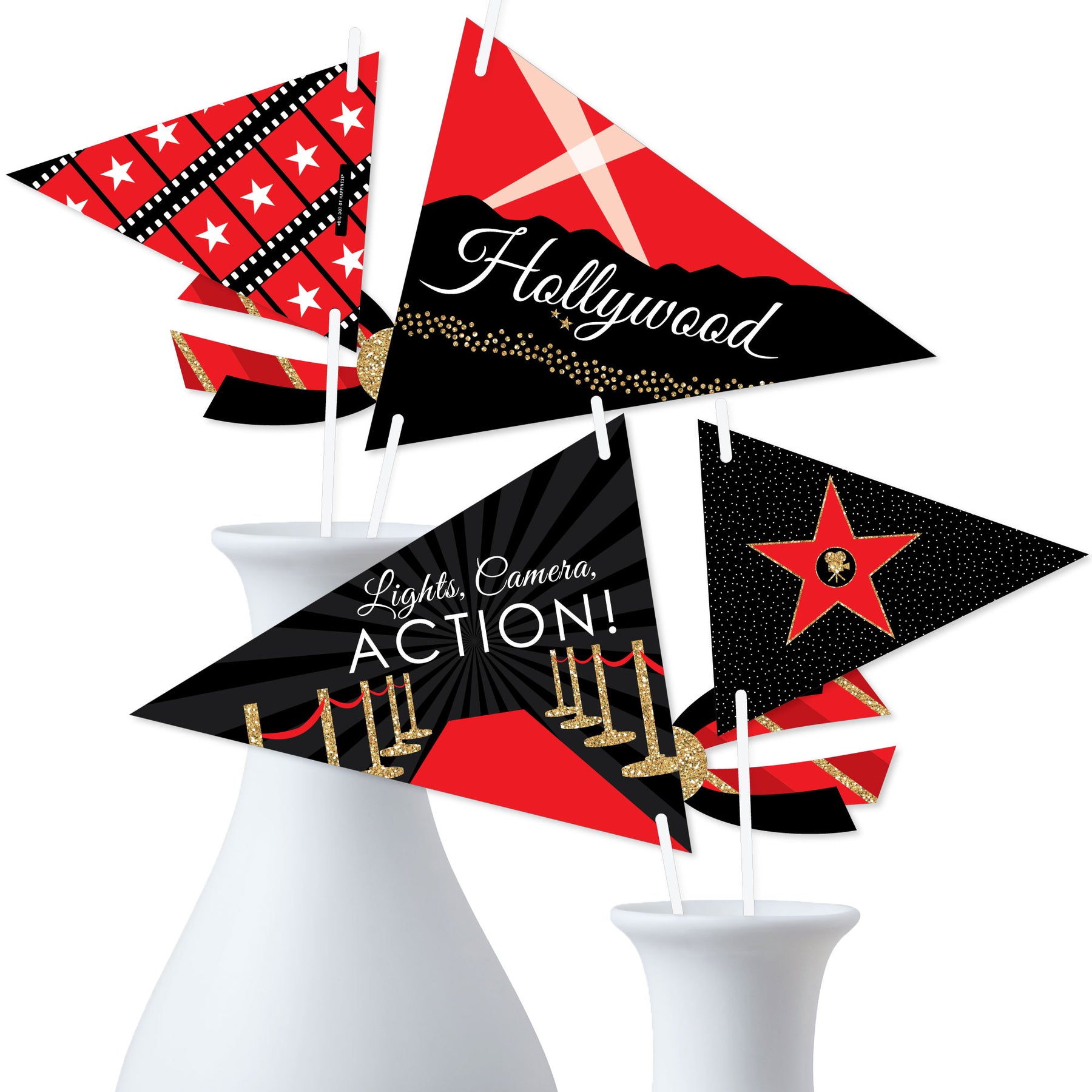 Red Carpet Hollywood Centerpiece Sticks Movie Night Party Table Toppers Red  Carpet Themed Birthday Party Supplies Set of 15 