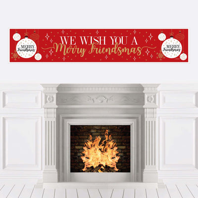 Red and Gold Friendsmas - Friends Christmas Party Banner