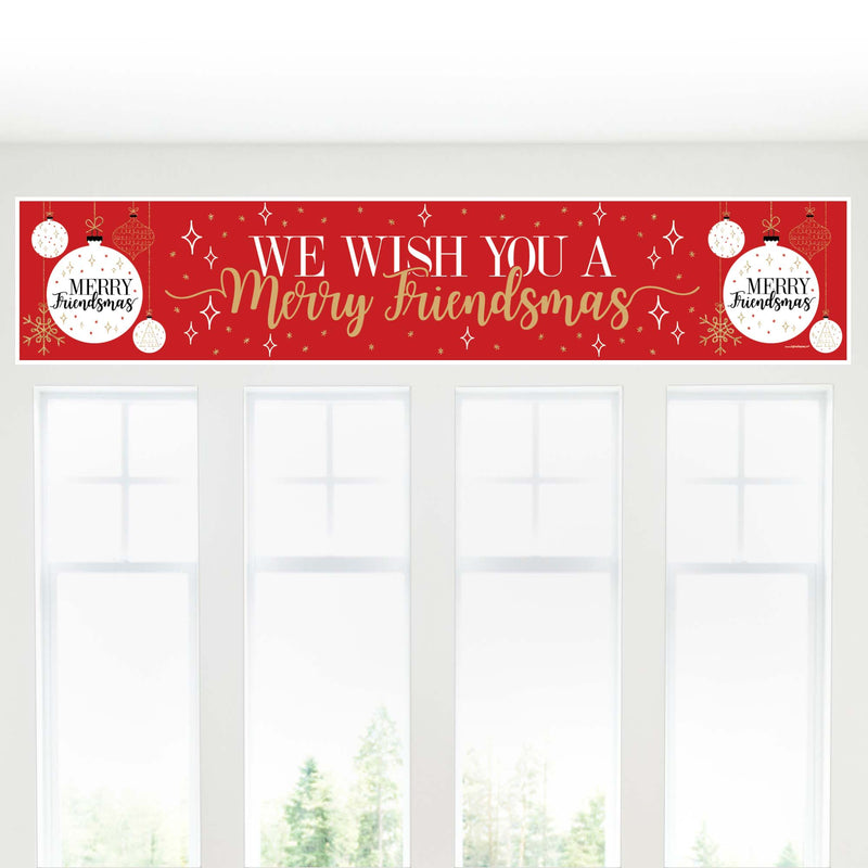 Red and Gold Friendsmas - Friends Christmas Party Banner