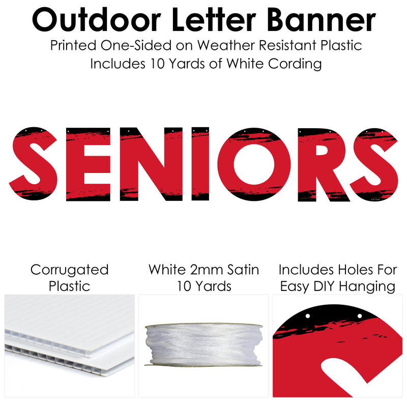 Red Senior Night - High School Sports and Graduation Party Decorations - Seniors - Outdoor Letter Banner