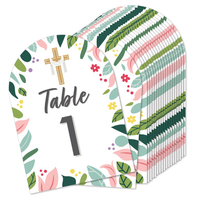 Religious Easter - Christian Holiday Party Double-Sided 5 x 7 inches Cards - Table Numbers - 1-20