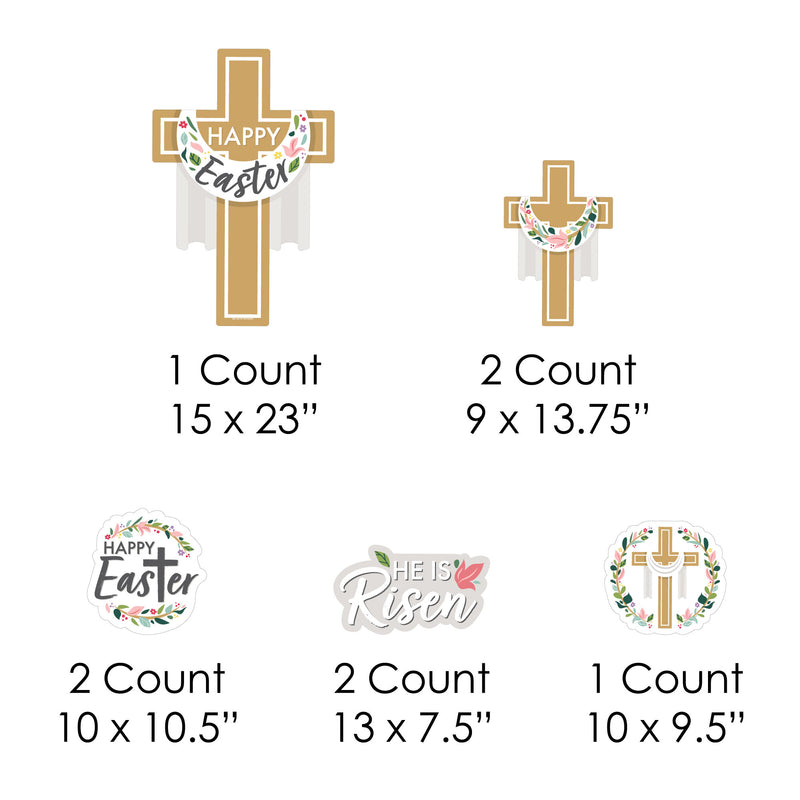 Religious Easter - Yard Sign and Outdoor Lawn Decorations - Christian Holiday Party Yard Signs - Set of 8