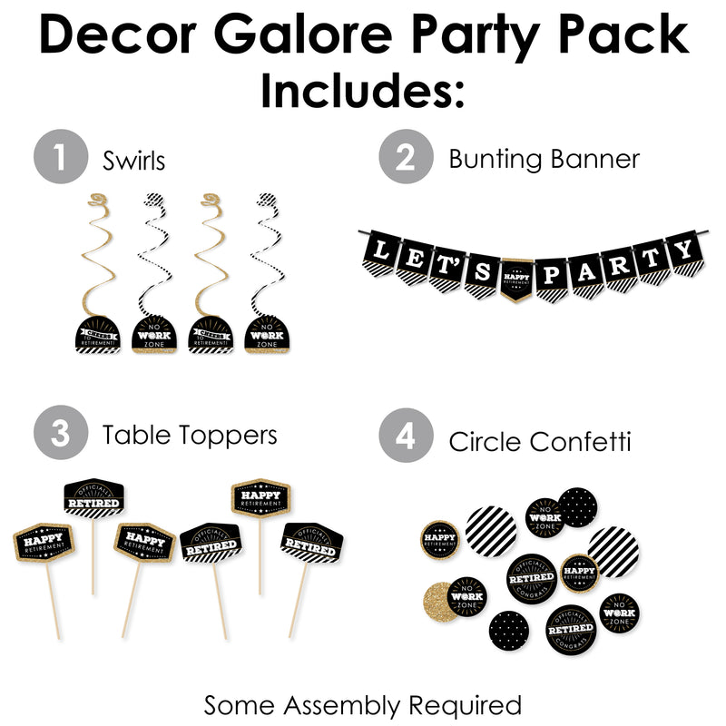 Happy Retirement - Retirement Party Supplies Decoration Kit - Decor Galore Party Pack - 51 Pieces