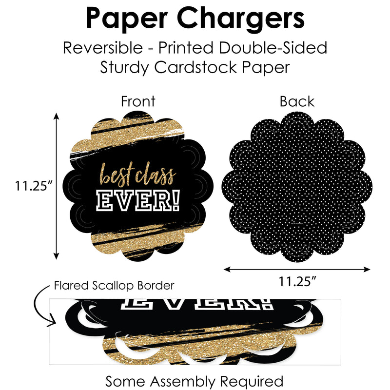 Reunited - School Class Reunion Party Paper Charger and Table Decorations - Chargerific Kit - Place Setting for 8