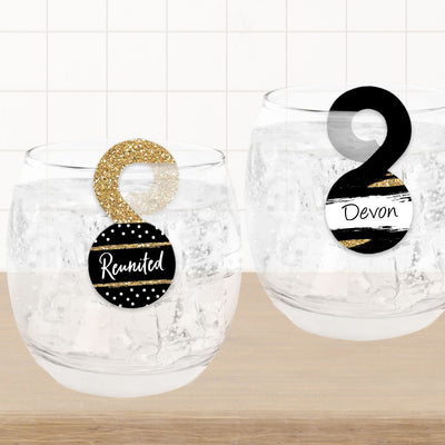 Reunited - School Class Reunion Party Paper Beverage Markers for Glasses - Drink Tags - Set of 24