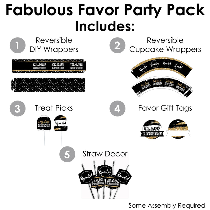 Reunited - School Class Reunion Party Favors and Cupcake Kit - Fabulous Favor Party Pack - 100 Pieces