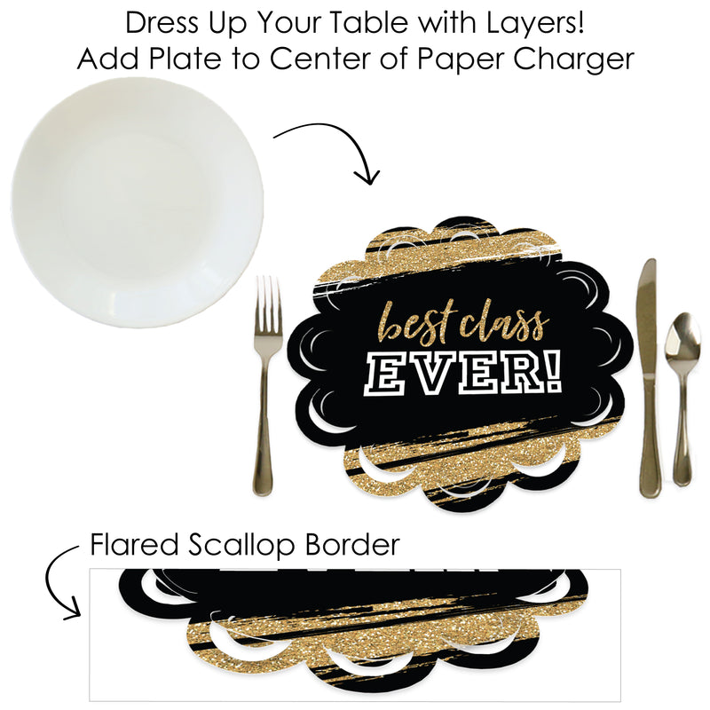 Reunited - School Class Reunion Party Round Table Decorations - Paper Chargers - Place Setting For 12