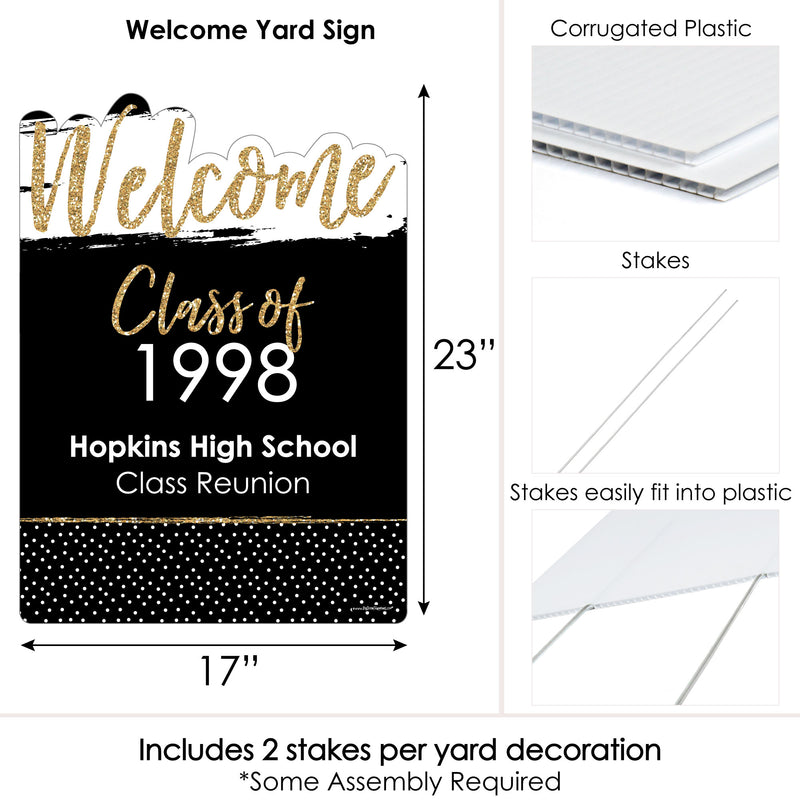 Reunited - Party Decorations - School Class Reunion Party Personalized Welcome Yard Sign