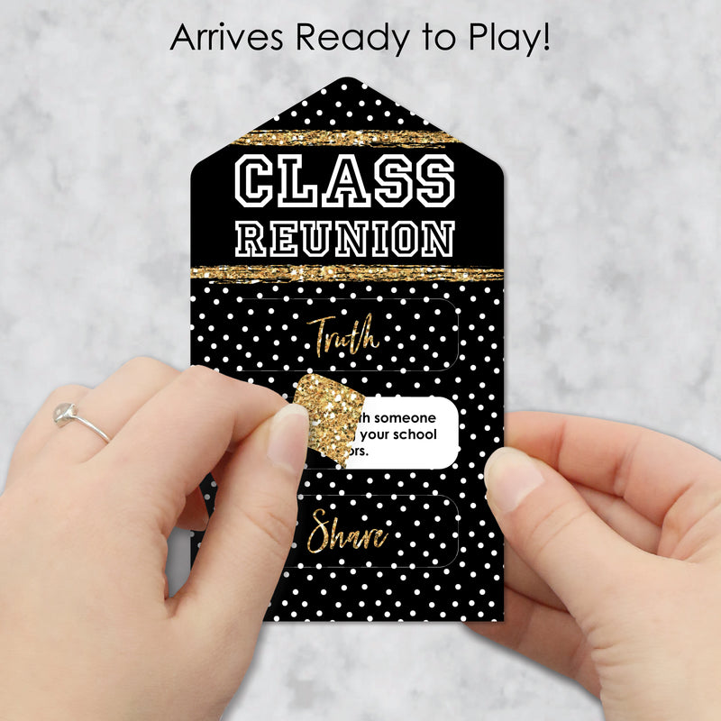 Reunited - School Class Reunion Party Game Pickle Cards - Truth, Dare, Share Pull Tabs - Set of 12