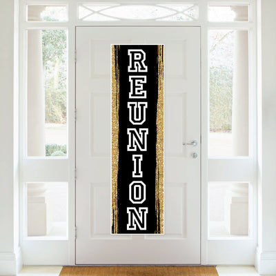 Reunited - School Class Reunion Party Front Door Decoration - Vertical Banner