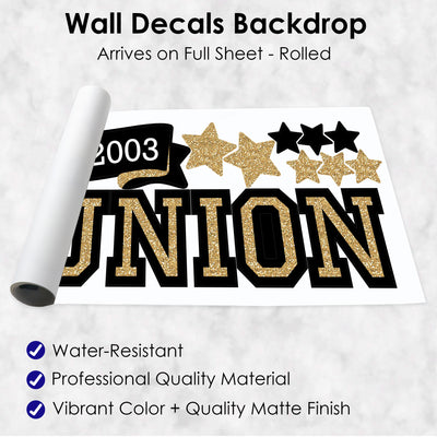 Reunited - Personalized Peel and Stick School Class Reunion Party Decoration - Wall Decals Backdrop